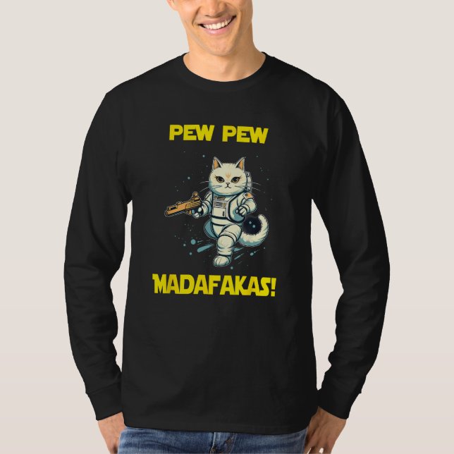 T-shirt Space Astronaut Pew Madafakas Birman Cat 2 (Devant)