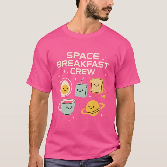 T-shirt Space Breakfast Crew vintage (Devant)