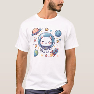 T-shirt Space Cat Explorer - Kawaii Cosmic Kitty Design