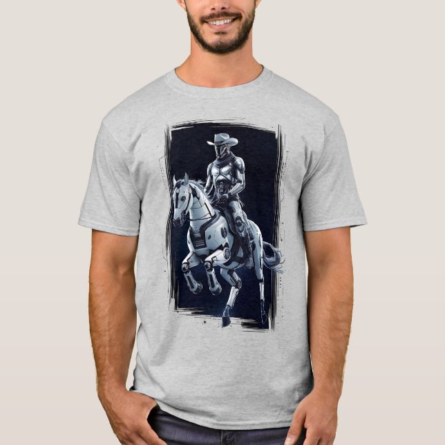 T-shirt Space Cowboy Sci-Fi Western (Devant)