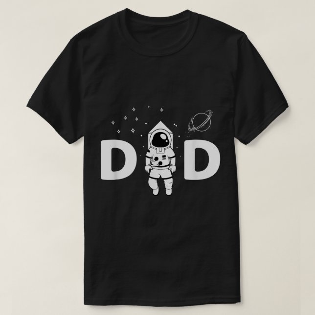 T-shirt Space Dad Astronaut Design (Design devant)