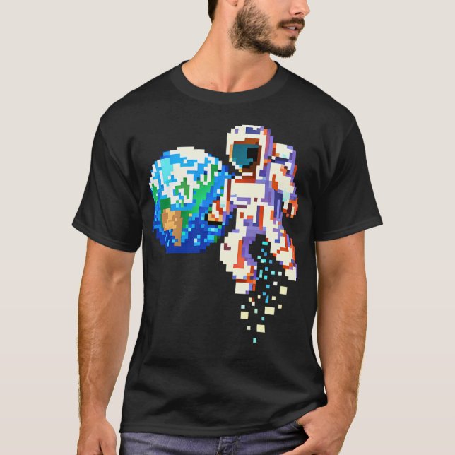 T-shirt Space Explorer - Pixel Art Astronaut (Devant)