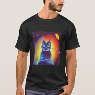 T-shirt Space Kitty Chat Kitten Science Fiction Felin