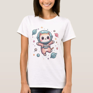 T-shirt Space Meow-naut, mignon chat kawaii