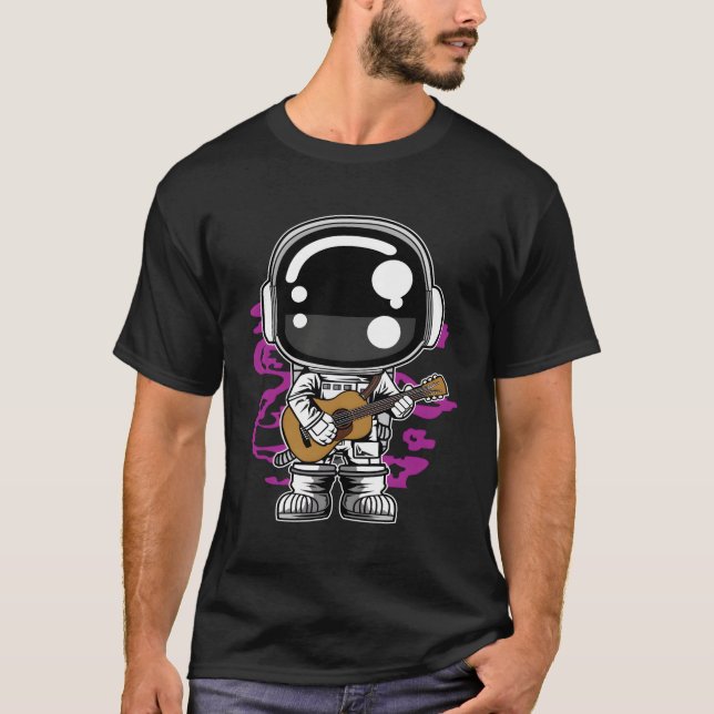 T-shirt Space Music Moonwalker Guitare (Devant)