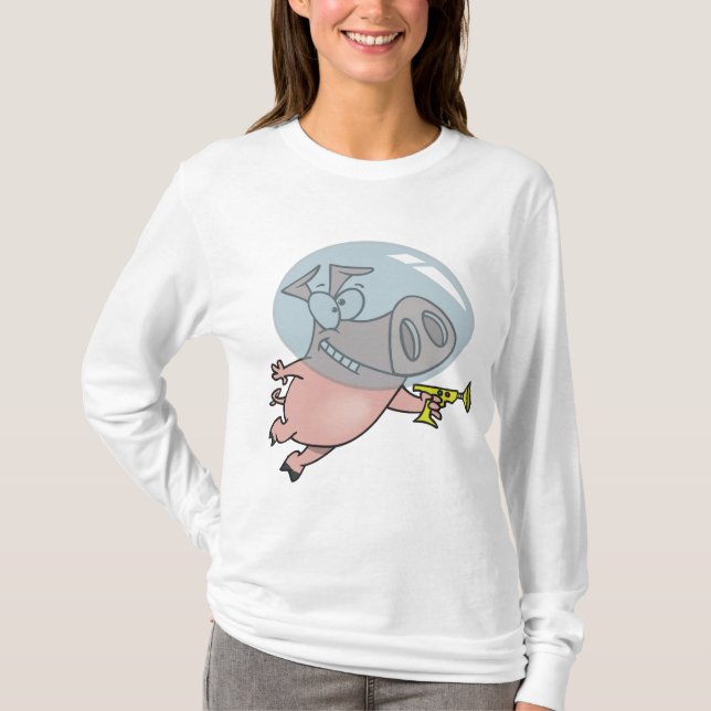 T-shirt Space Pig with Ray Gun Funny Astronaut (Devant)
