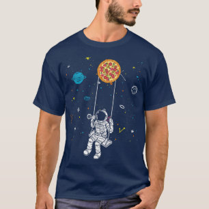 T-shirt Spaceman Pizza, Funny Fast Food Solar System Astro