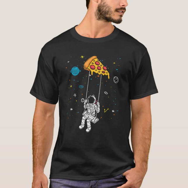 T-shirt Spaceman Pizza Slice Restauration rapide Astronomi (Devant)