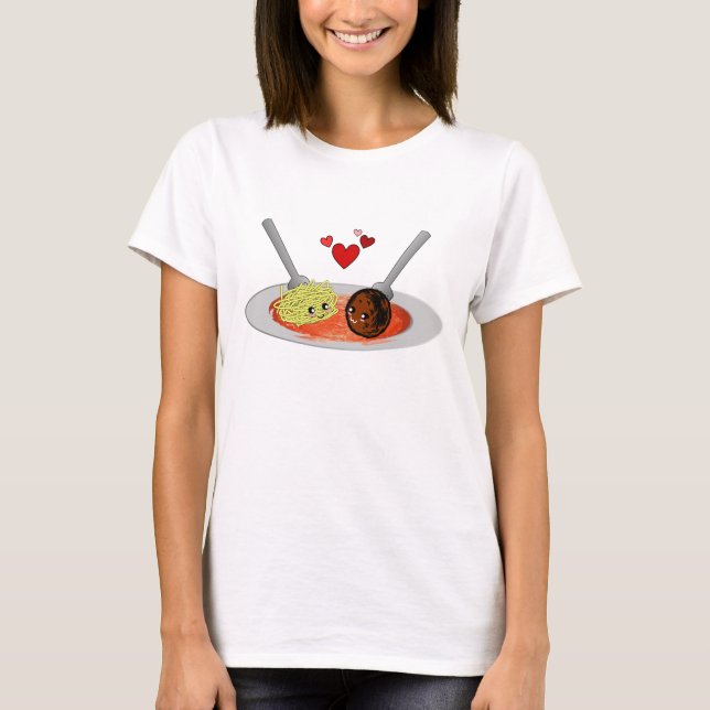 T-shirt Spaghetti et boulette de viande (Devant)