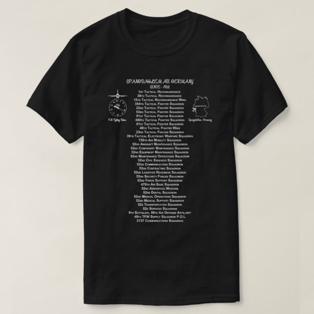 T-shirt Spangdahlem Base Spangdahlem Allemagne (Design devant)