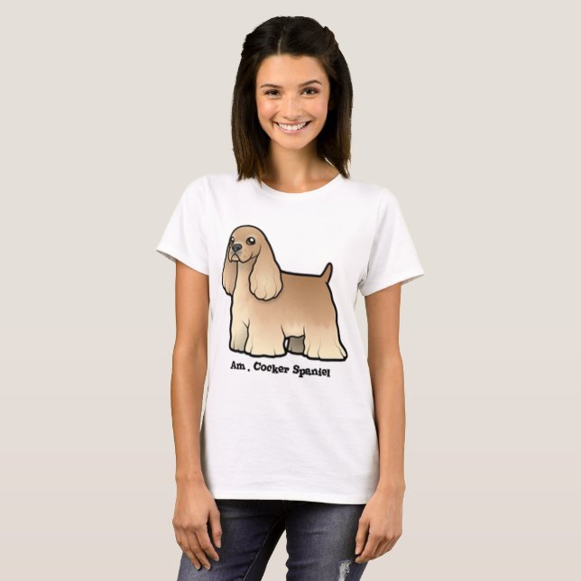 T-shirt spaniel américain (Devant entier)