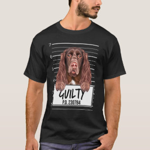 T-shirt Spaniel de champ Photo judiciaire Chien coupable