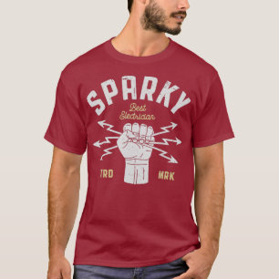T-shirt Sparky Electrician Funky Lineman Papa Retro Cadeau
