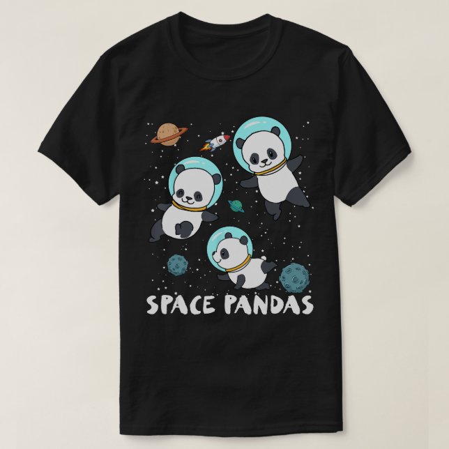 T-shirt Spatiale Pandas Drôle Astronaut Planet Voyage Tee (Design devant)