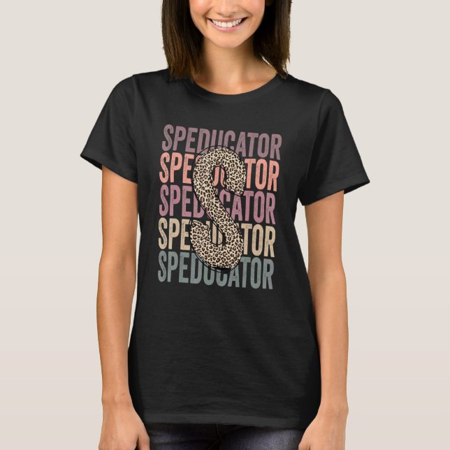T-shirt Special Education Teacher Life Boho Leopard Cute S (Devant)