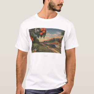 T-shirt Special orange de fleur de train