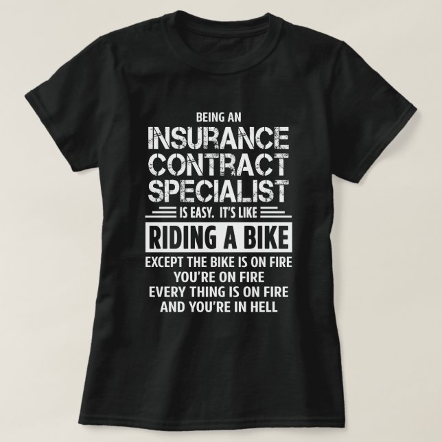 T-shirt Spécialiste des contrats d'assurance (Design devant)