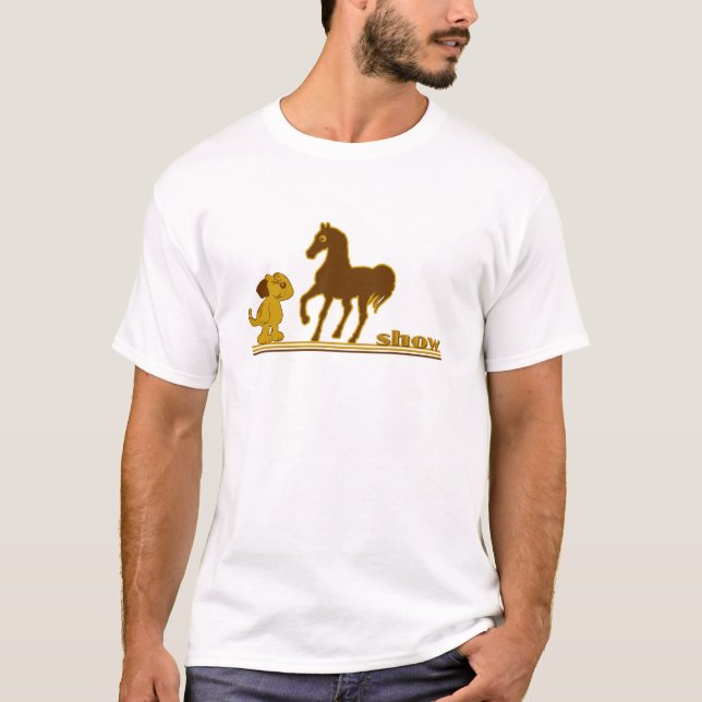 T-shirt spectacle de chiens et de poneys (Devant)
