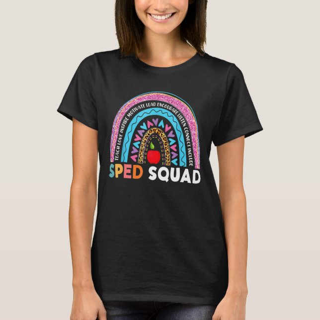 T-shirt Sped Crew Rainbow Special Education Teacher Back T (Devant)
