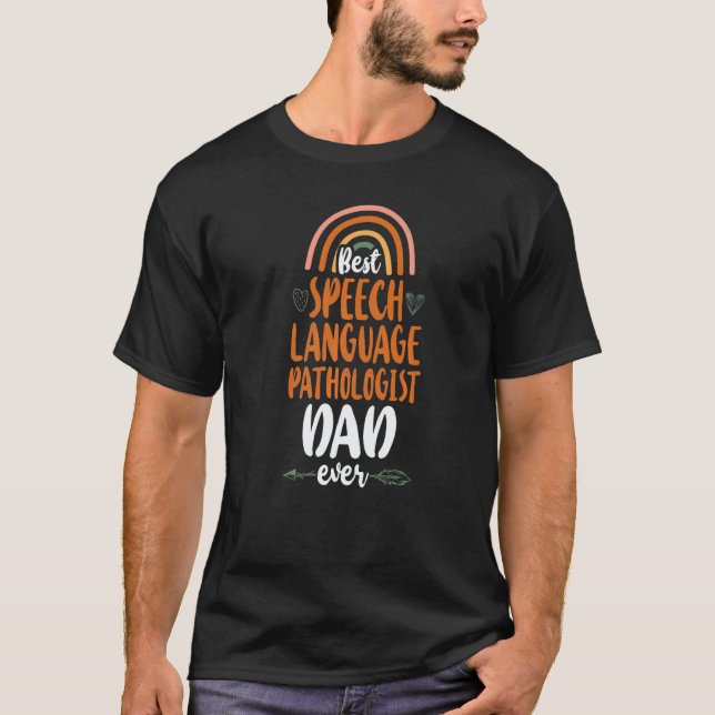 T-shirt Speech Therapist Therapy Assistant SLP Dad Rainbow (Devant)