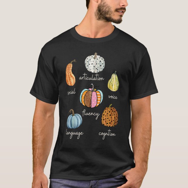 T-shirt Speech Therapy Pumpkin SLP Neurodiversity Fall Tea (Devant)