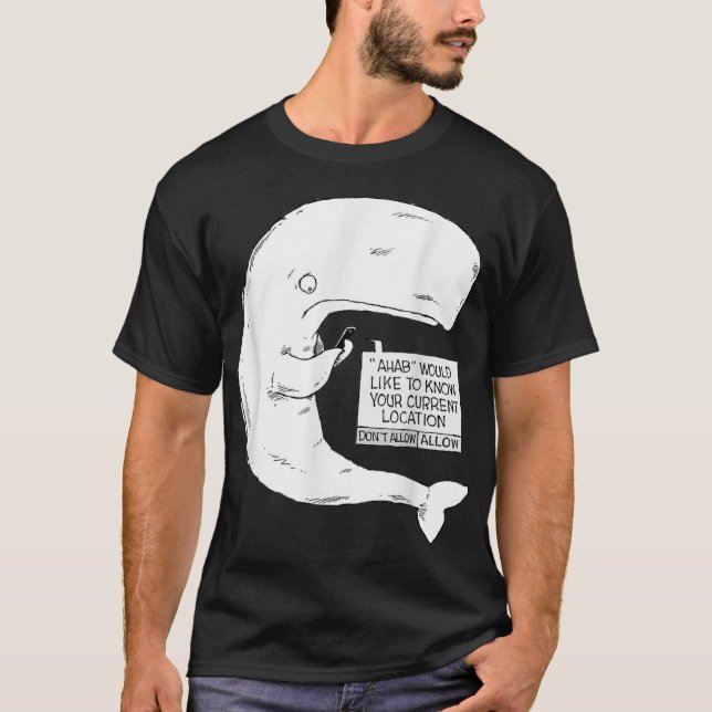 T-shirt Speed Bump Funny Moby Dick Cartoon (Devant)
