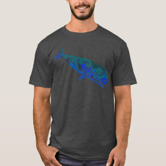 T-shirt Sperm Whale Tribal Design coloré