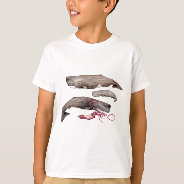 T-shirt Sperm whale trio (Devant)