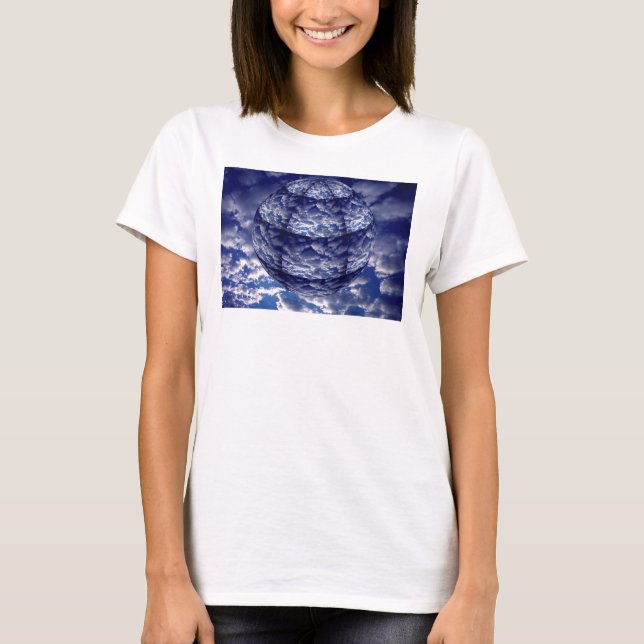 T-shirt Sphère 3D de nuage abstrait (Devant)