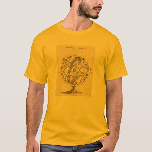 T-shirt Sphère armillaire de T-shirt, globe de rotation (Devant)