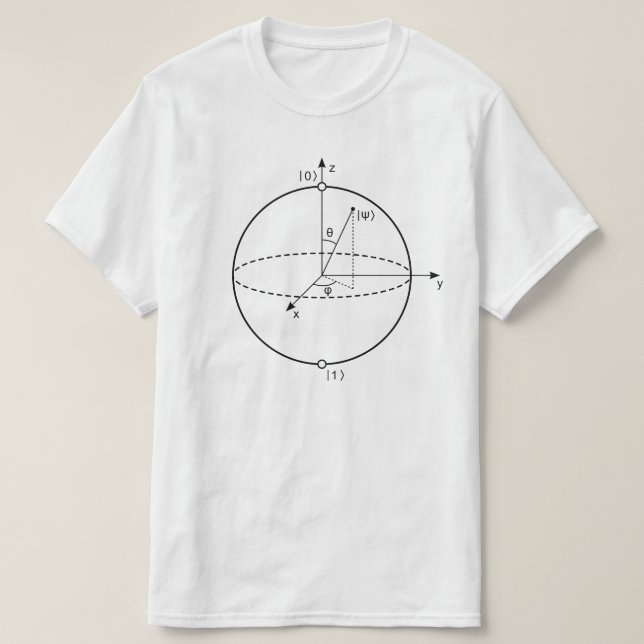 T-shirt Sphère Bloch | Physique / Maths Quantum Bit (Qubit (Design devant)