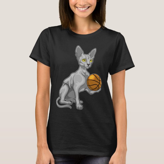T-shirt Sphinx Chat Joueur de basket-ball (Devant)
