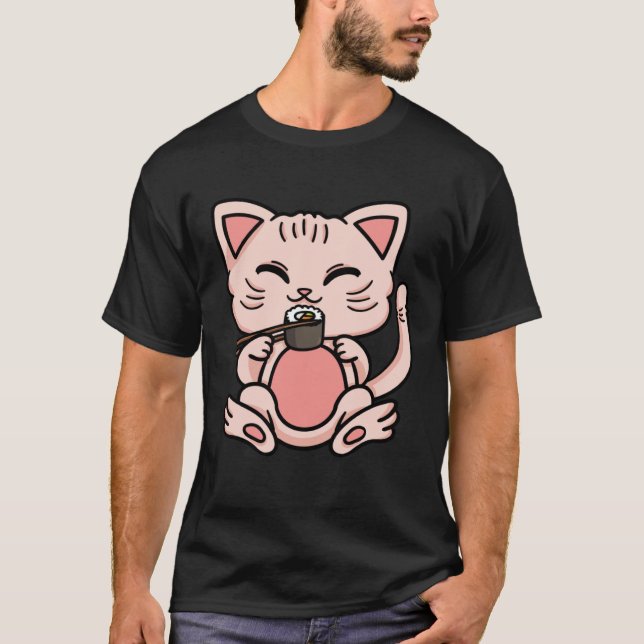 T-shirt Sphynx Cat Sushi Chef Cook Kitchen Japanese Food R (Devant)