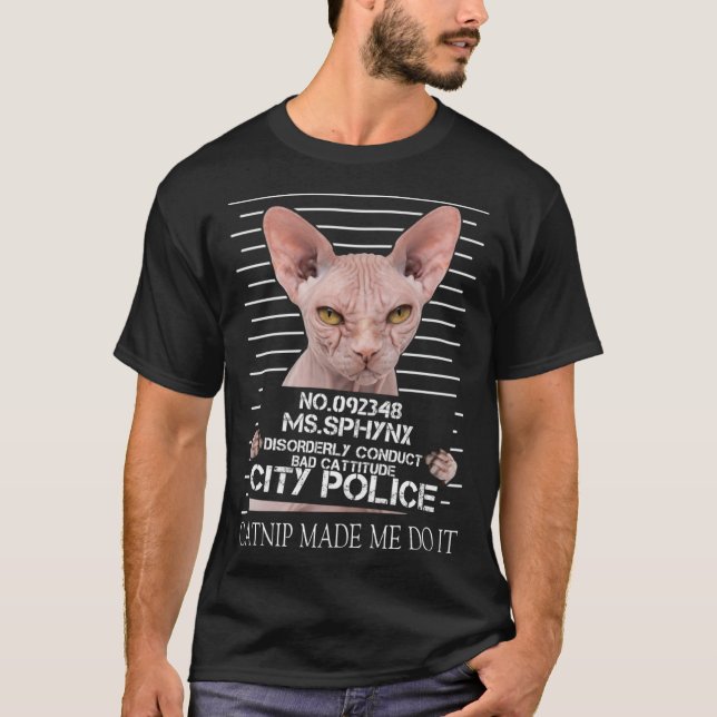 T-shirt Sphynx Chat Catnip M'A Fait Faire Sphynx Chat Papa (Devant)