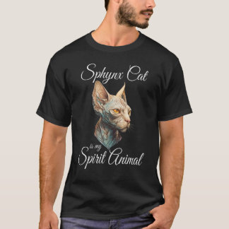 T-shirt Sphynx Chat est mon Esprit Animal sans cheveux Mys