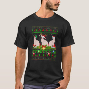 T-shirt Sphynx Chat Xmas Éclairage Père Noël Sphynx Vil