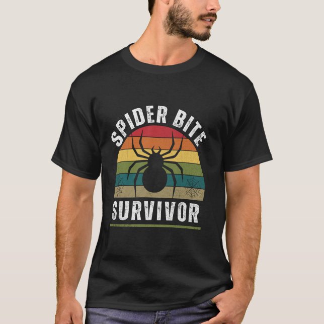 T-shirt Spider Bite Survivor J'ai survécu à un Spider Bite (Devant)
