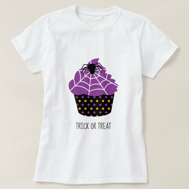 T-shirt Spider cupcake Halloween thème (Design devant)