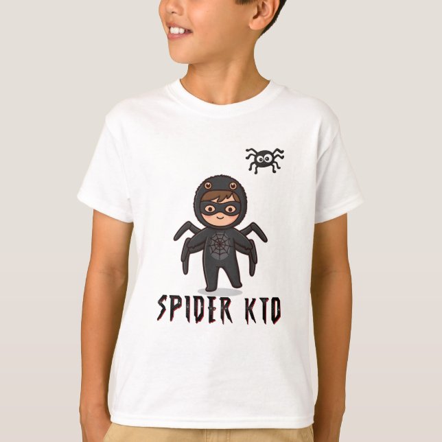 T-shirt Spider Man Kid Cartoon | Cute Spidey on the Back (Devant)