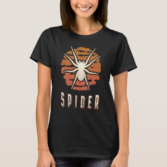T-shirt Spider Vintage Retro Classic Animal Sunset (Devant)