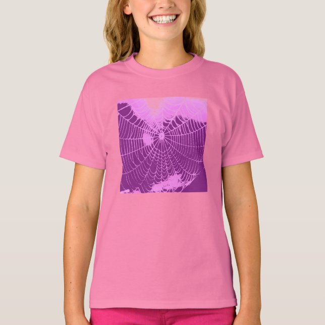 T-shirt Spider Web en rose et violet (Devant)