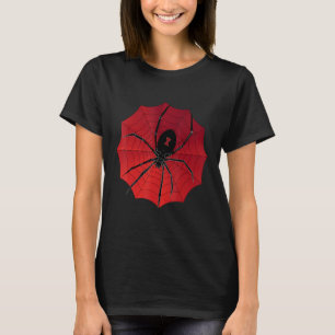 T-shirt Spider Web Halloween Red Back Veuve
