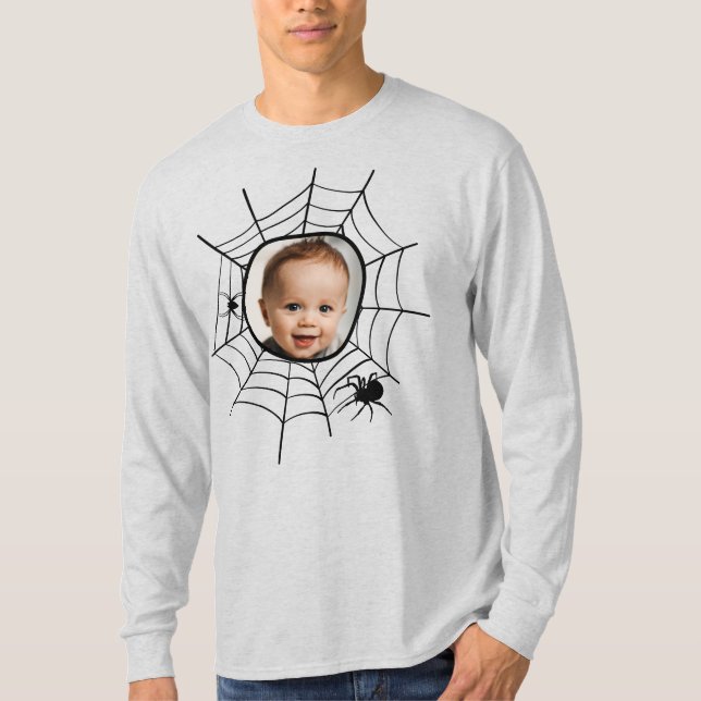 T-shirt Spider web spiderweb éffrayant fun photo personnal (Devant)
