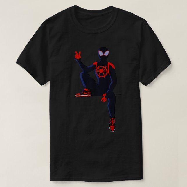 T-shirt Spiderverse Miles morales Sticker (Design devant)