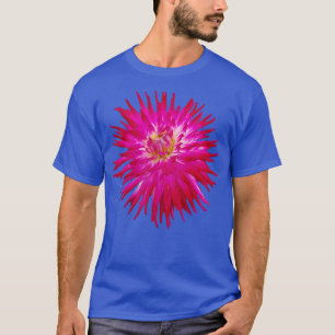 T-shirt Spike Petals Pink Dahlia Floral Photo Cutout