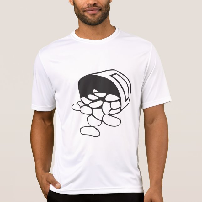 T-shirt Spilled Beans Black and White Outline (Devant)