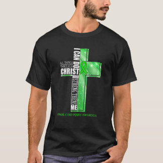 T-shirt Spinal Cord Injury Awareness Christian Cross Ribbo
