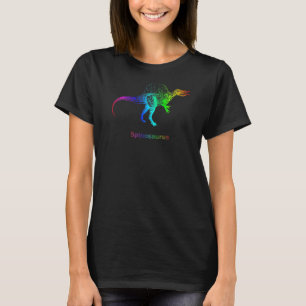 T-shirt Spinosaurus Dinosaur Squelette arc-en-ciel