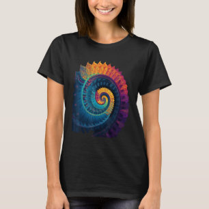 T-shirt Spirale de Fibonacci Colorée Couleurs Psychédéliqu