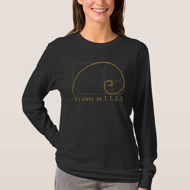 T-shirt Spirale de Fibonacci Séquence de Fibonacci Or de F (Devant)